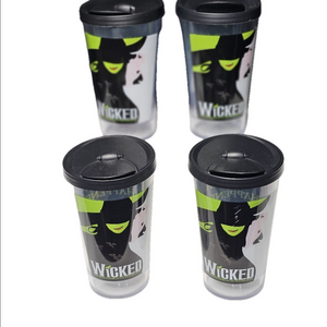 Set of 4 Broadway Wicked Souvenir Lidded Cups